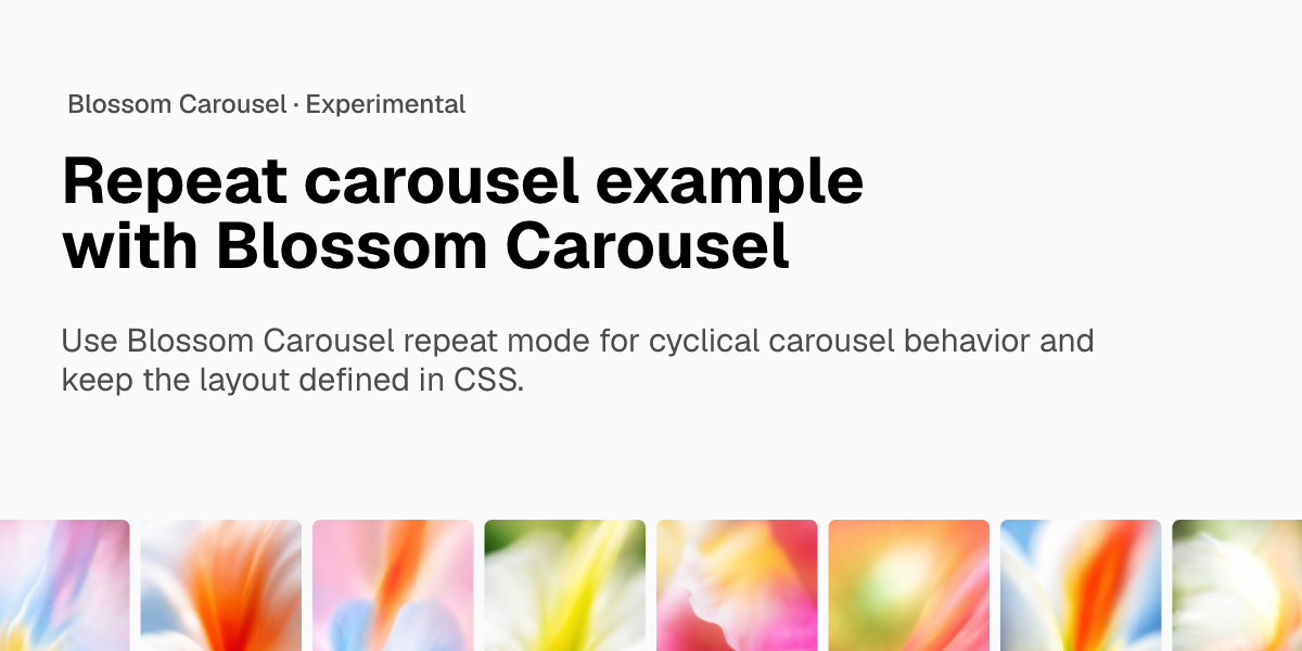 Repeat carousel example with Blossom Carousel