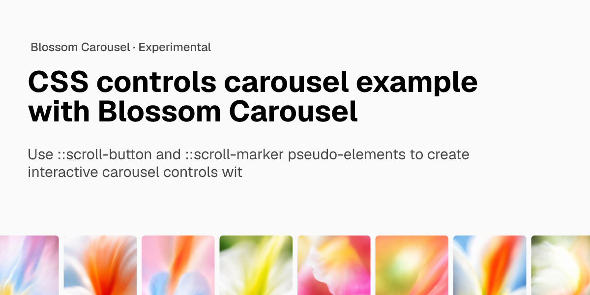 CSS controls carousel example with Blossom Carousel