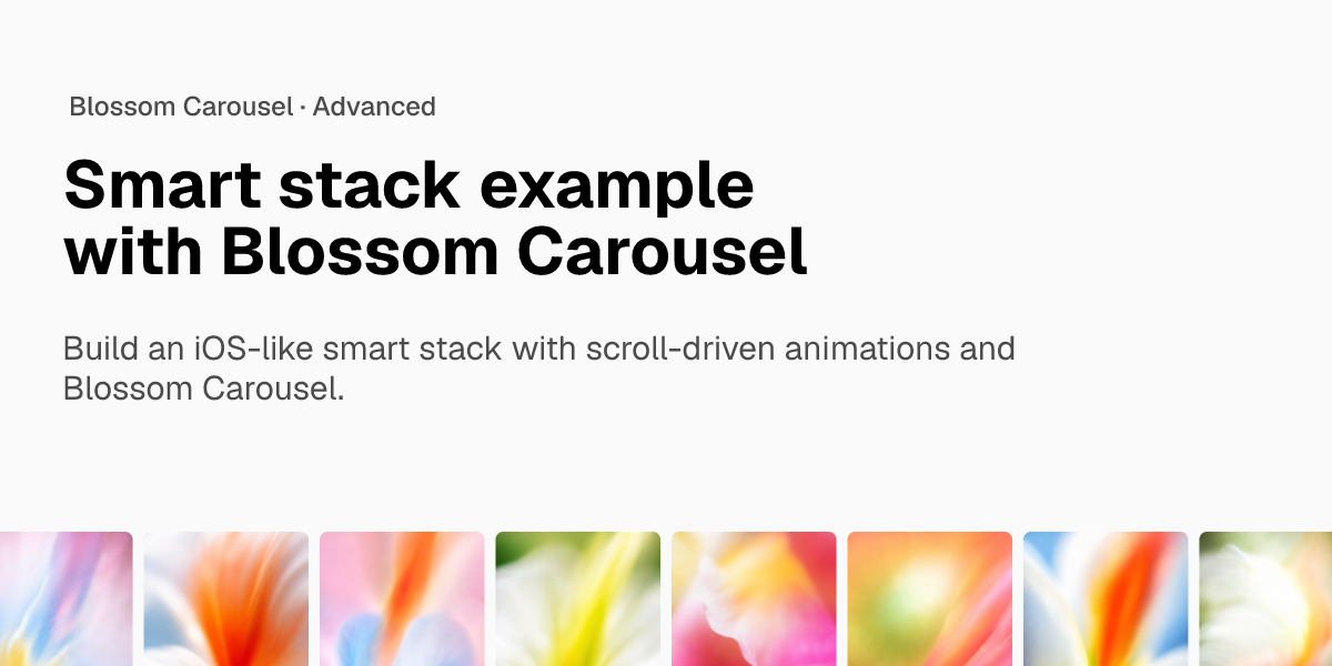 What Is Smart Stack Smart stack example with Blossom Carousel